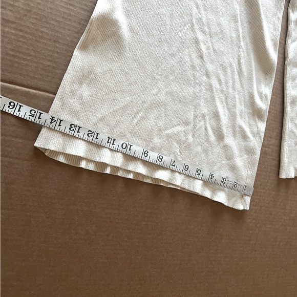 LIVE THE PROCESS Leda twist-front ribbed-knit jumpsuit, cream, wide leg - Picture 10 of 12